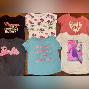 Baby Girl Graphic Bundle Lot Barbie Minnie Disney 12M–2T Cute Tops 💕